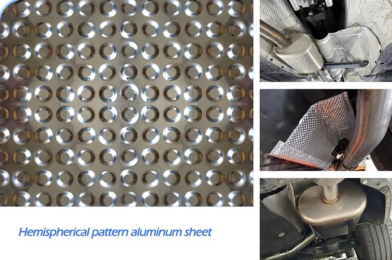 Hemispherical pattern aluminum sheet for thermal dissipation