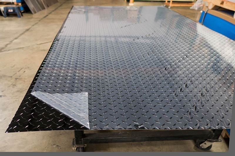 Diamond plate sheets for trailer floor